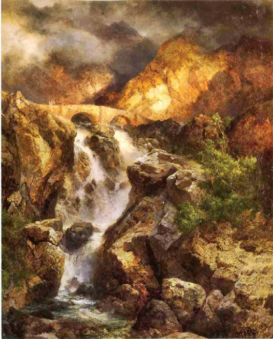 Cascading Water by Thomas Moran