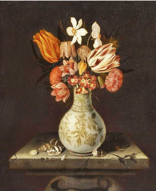 Still Life With Tulips, Crocuses, Primroses And Other Flowers by Jean-Baptiste Fornenburgh