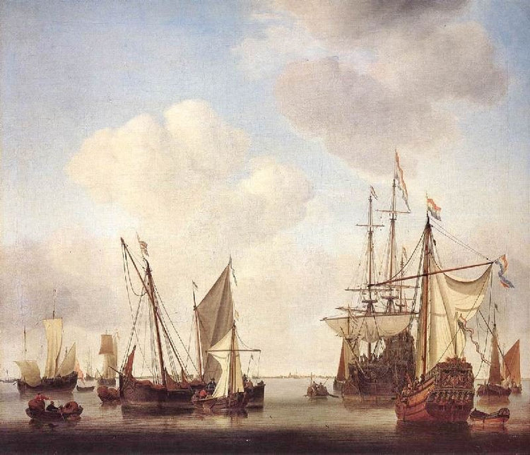 Warships At Amsterdam by Willem van de Velde