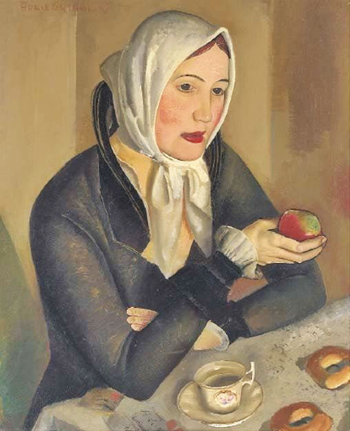 Woman With Apple by Boris Grigoriev