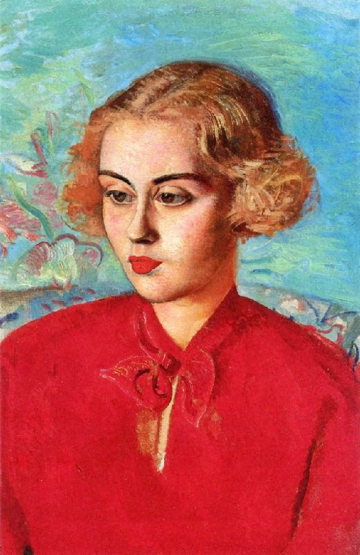 Woman In Red by Boris Grigoriev