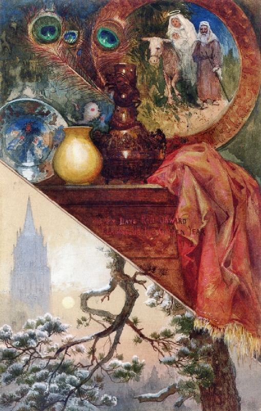 Christmas Card Decoration by Thomas Moran