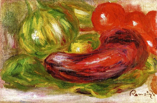 Zucchini, Tomatoes And Eggplant by Pierre Auguste Renoir