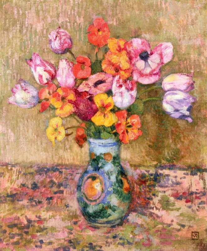 Tulips And Nasturtiums by Theo van Rysselberghe
