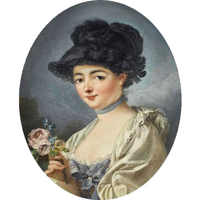 Portrait Of A Woman With A Flower by Jean-Baptiste Deshays de Colleville