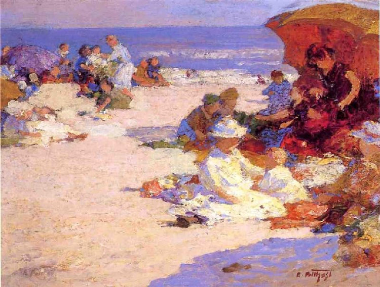 Picknickers On The Beach by Edward Potthast
