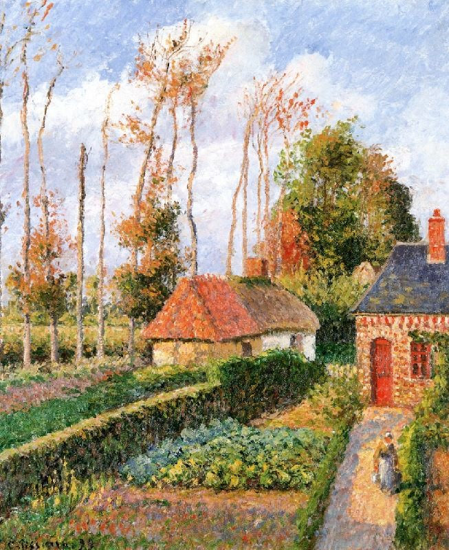 The Garden Of The Ango Manor, Varengeville, Sunset by Camille Pissarro
