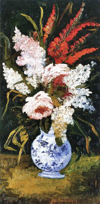 Still Life: Vase With Gladioli And Lilacs by Vincent van Gogh