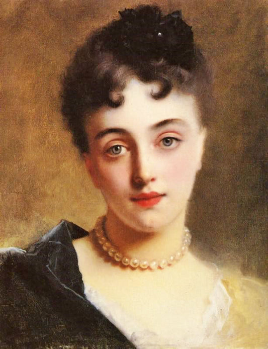 An Elegant Lady With Pearls by Gustave Jean Jacquet