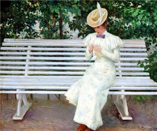Lady On A Bench by Paul-Gustave Fischer