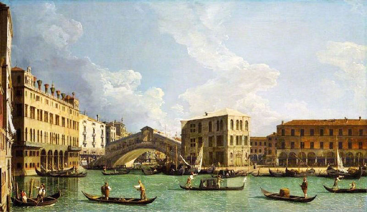 A View Of The Rialto, Venice by Canaletto