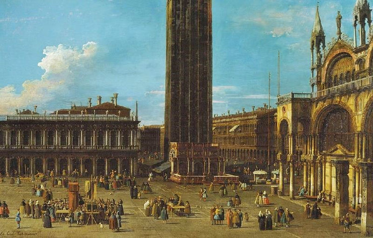 Venice: The Piazza From The Piazzetta With The Campanile And Side Of S. Marco by Canaletto