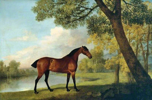 Bay Hunter By A Lake by George Stubbs