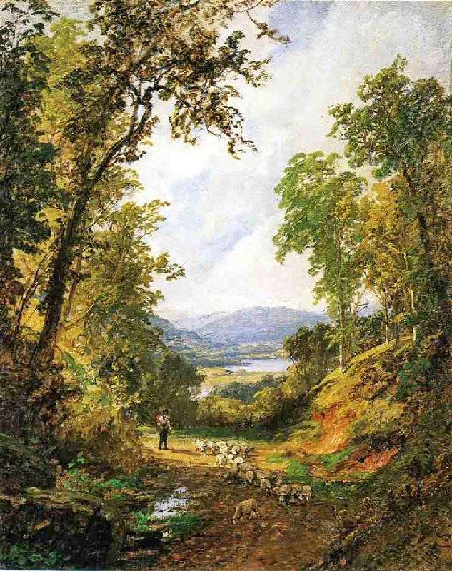 Shepherd And Flock by Jasper Francis Cropse