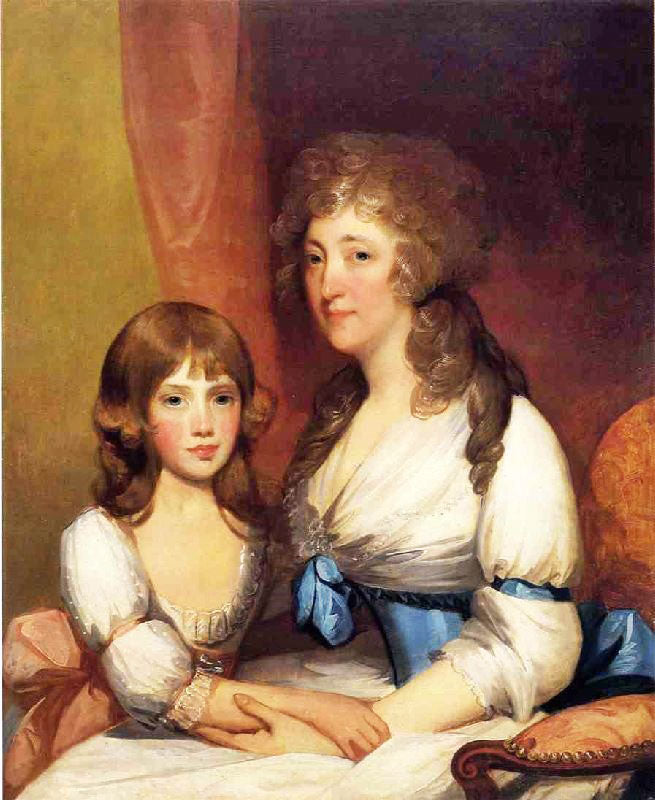 Mrs. Samuel Dick And Daughter Charlotte Anna by Gilbert Stuart