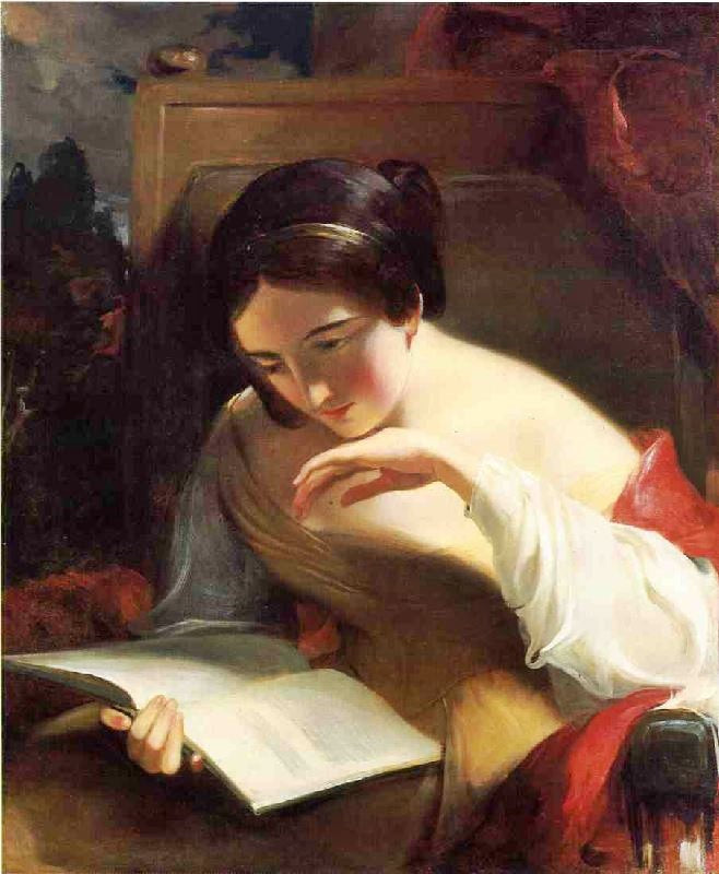 Portrait Of A Girl Reading by Thomas Sull