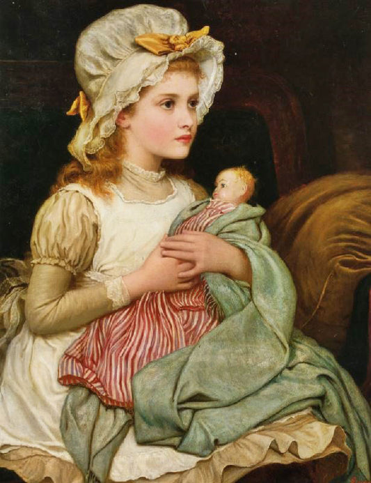 A Young Girl With Her Doll by Kate Perugini