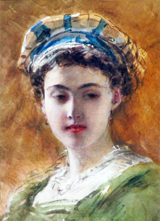 Young Woman With Headdress by Egron Sillif Lundgren