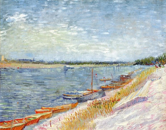 Moored Boats by Vincent van Gogh