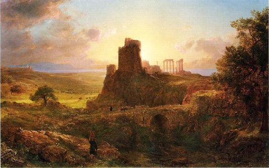 The Ruins At Sunion, Greece by Frederic Edwin Church