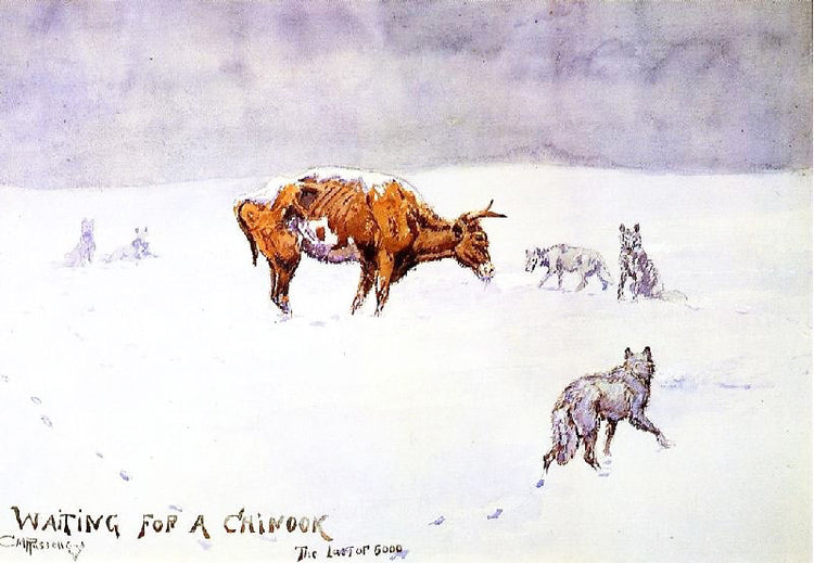 Waiting For A Chinook (The Last Of Five Thousand) by Charles Marion Russell