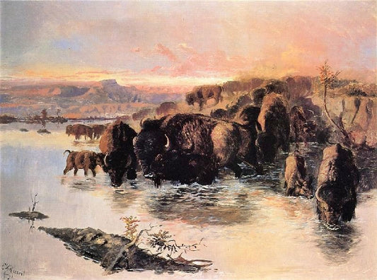 The Buffalo Herd by Charles Marion Russell