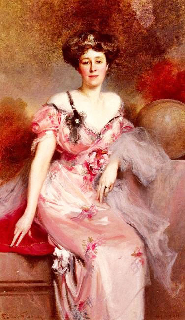 Portrait Of Mme D by Francois Flameng