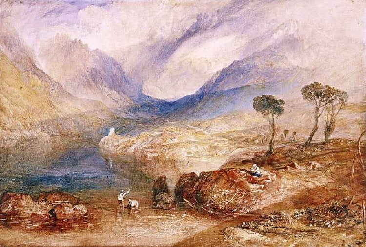 Llanberis Lake And Snowdon - Caernarvon, Wales by Joseph Turner