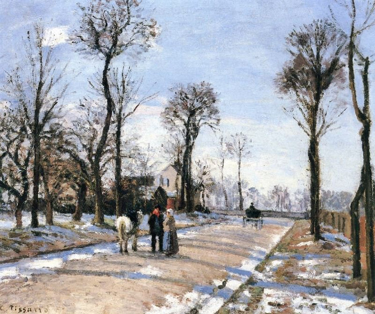 Road, Winter Sun And Snow by Camille Pissarro