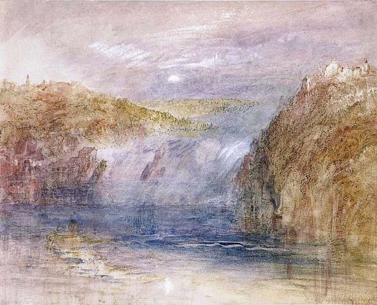 Falls Of The Rhine At Schaffhausen, Moonlight by Joseph Turner