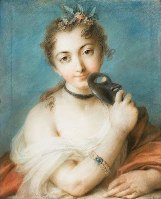 Portrait Of A Woman With Mask by Rosalba Carriera
