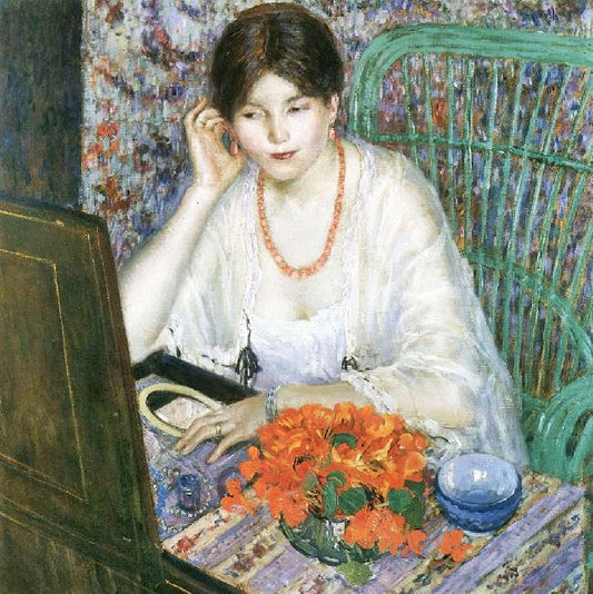 Coral Earrings by Frederick Carl Frieseke
