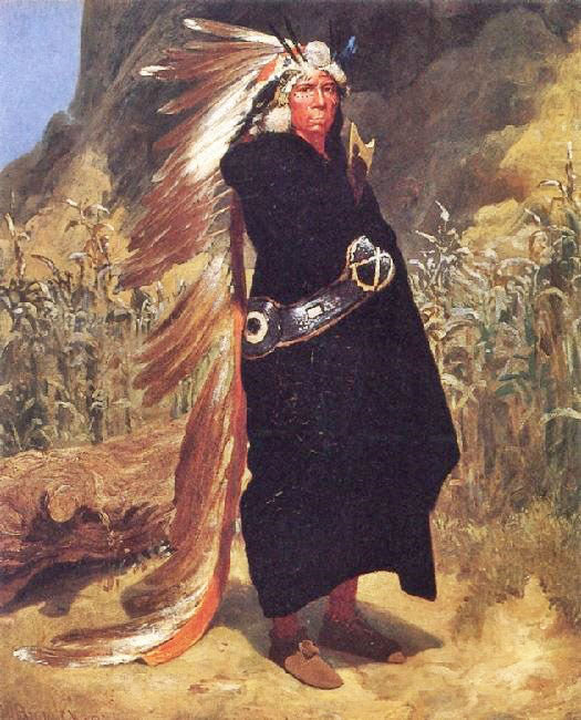 Portrait Of An Indian Chief by Valentin Walter Bromle