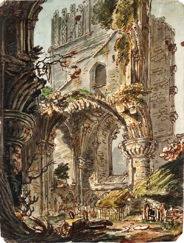 The West Tower Of Malmesbury Abbey by Joseph Turner