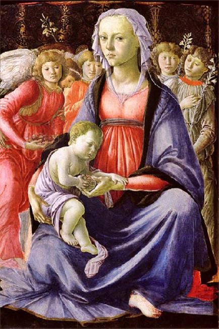 Madonna And Child With Five Angels by Sandro Botticelli