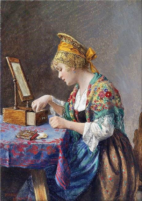 Girl From The Wachau At Her Toilette by Hans Hamza