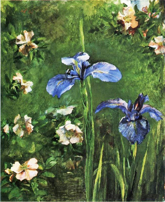 Wild Roses And Irises by John La Farge