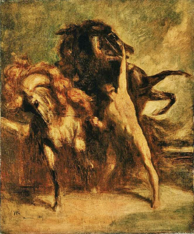 Sketch For Automedon With The Horses Of Achilles by Henri Regnault