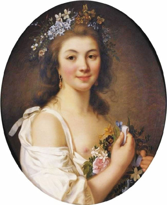 Portrait Of Madame De Genlis by Marie-Victoire Lemoine