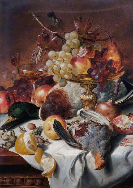 Still Life With Poultry And Fruit by Edward Ladell
