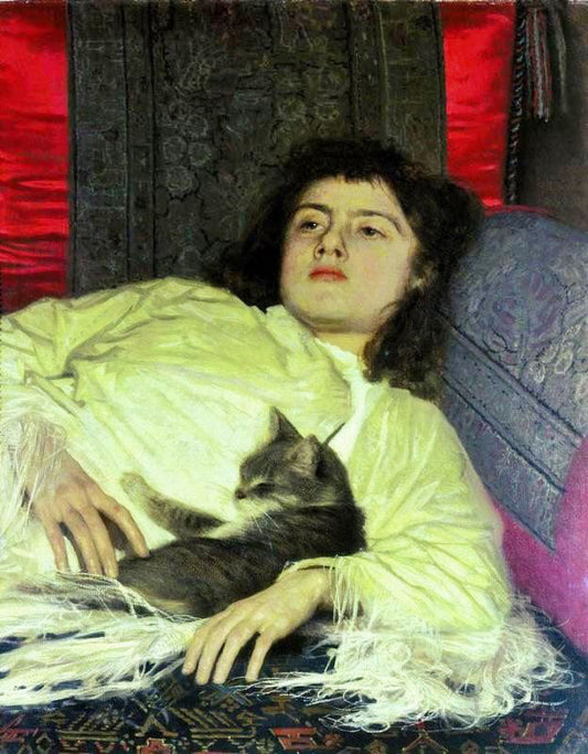 Girl With Cat by Ivan Nikolaevich Kramskoi
