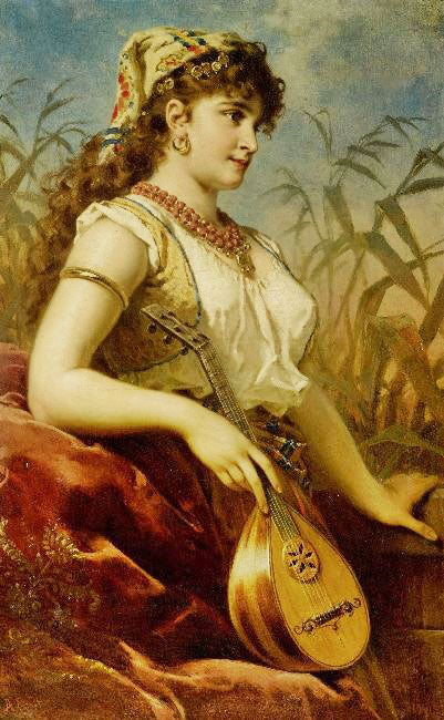 The Mandolin Player by Anton Ebert