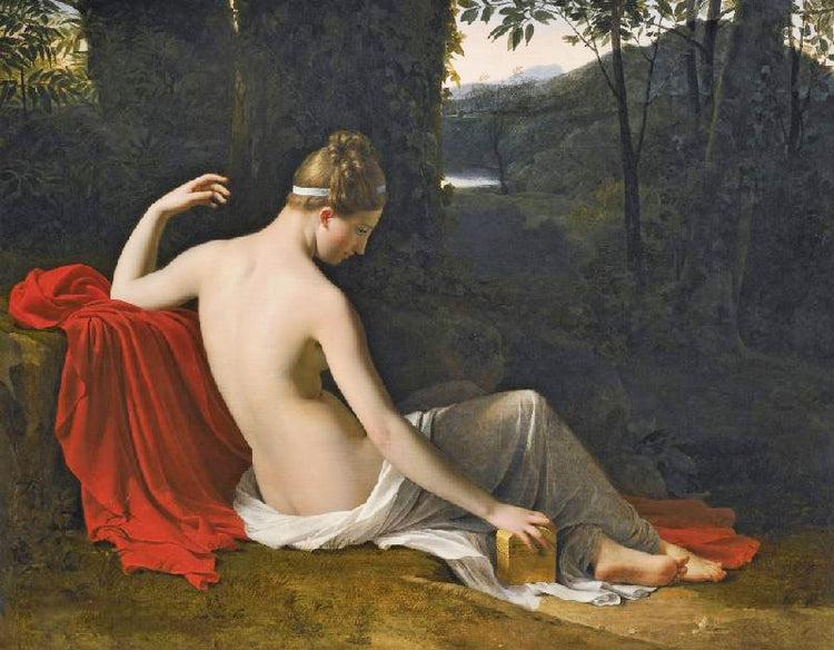 Pandora Reclining In A Wooded Landscape by Louis Hersent