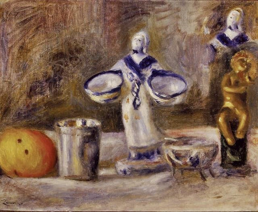 Still Life With A Faience Figure by Pierre Auguste Renoir