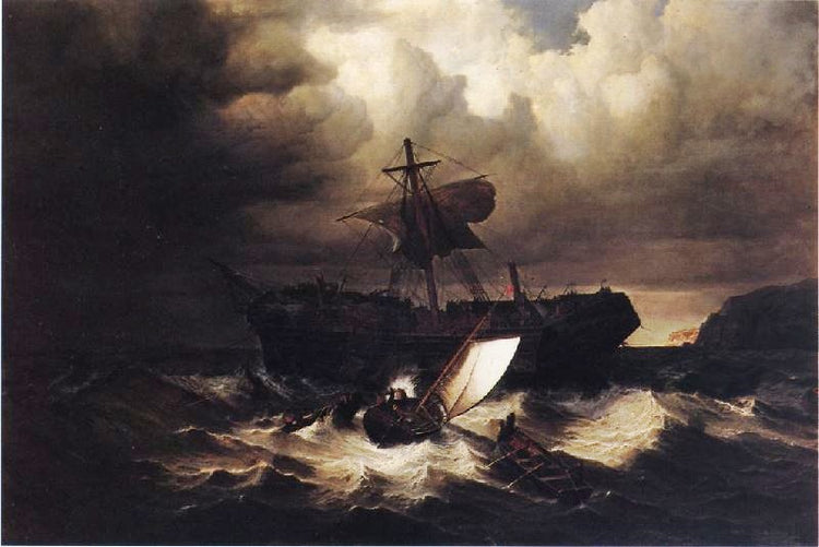 Wreck Of An Immigrant Ship Off The Cost Of New England by William Bradford