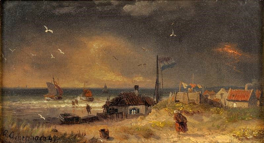 Storm On The Dutch Coast by Andreas Achenbach