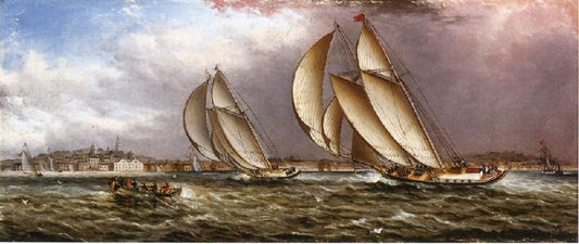 Yacht Race In Gloucester Harbor by James E. Buttersworth