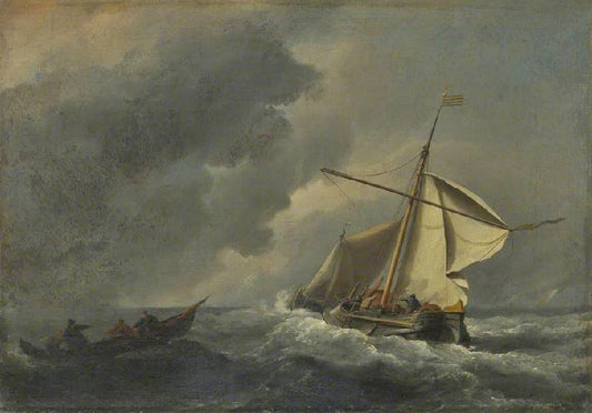 A Dutch Vessel In A Strong Breeze by Willem van de Velde