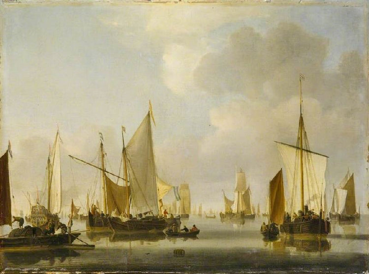 Fishing Boats In A Calm by Willem van de Velde