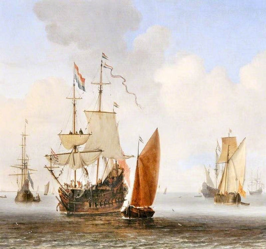 Shipping In A Calm by Willem van de Velde